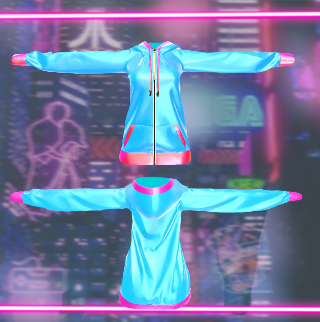 ユギ対応ripple outfit / zip up hood