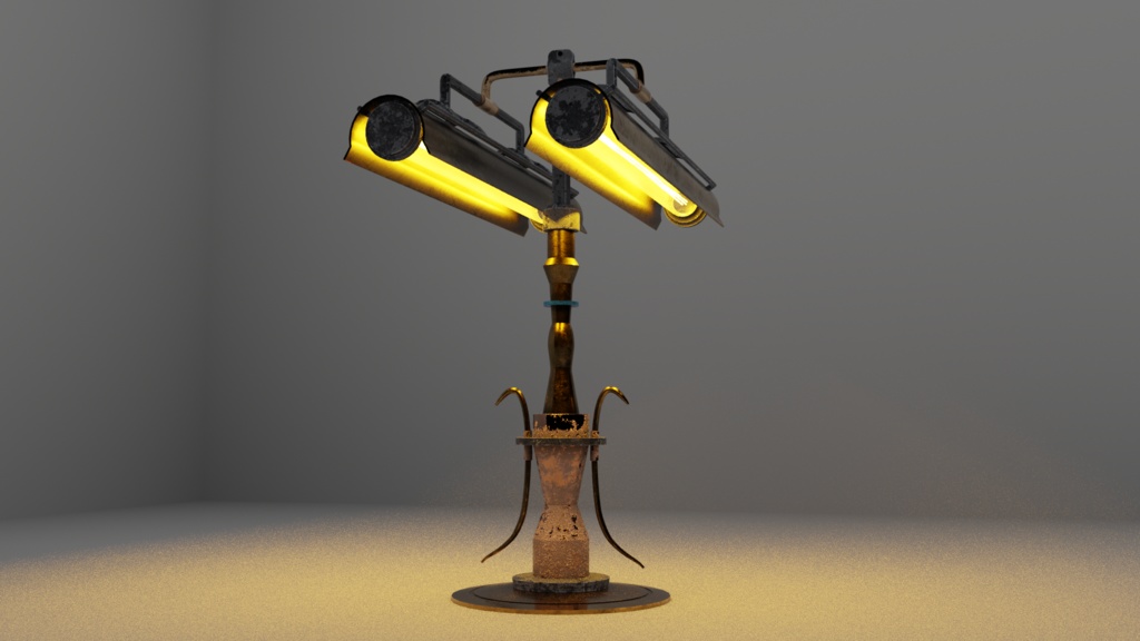 スチームパンク風 ライトスタンド 電灯1