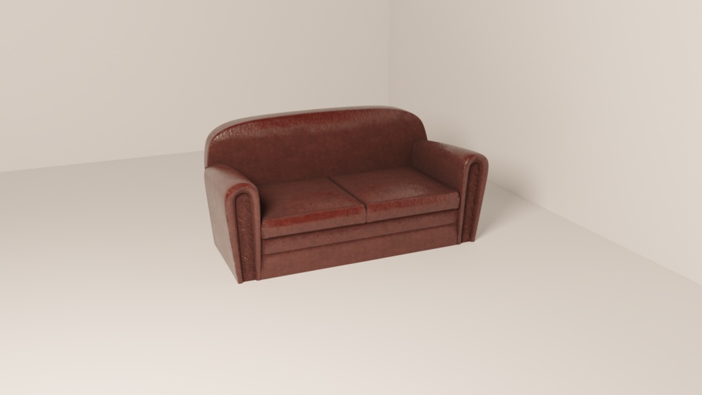 ３Ｄオブジェクトデータ【sofa2】アンティーク風 ソファ 二人掛け
