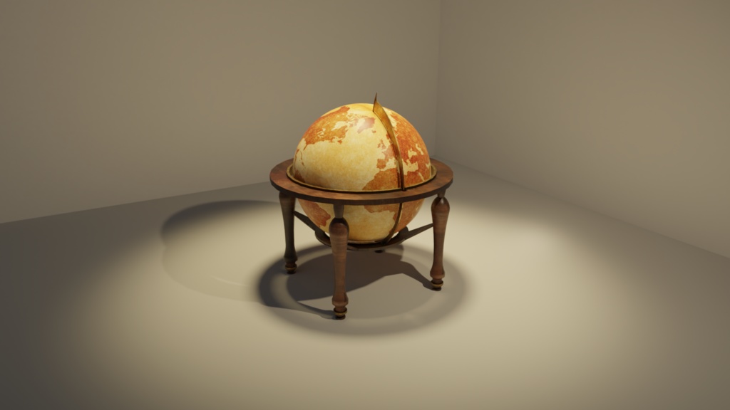 ３Ｄオブジェクトデータ【globe1】アンティーク風 地球儀