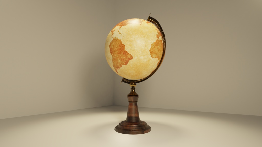 ３Ｄオブジェクトデータ【globe2】アンティーク風 地球儀