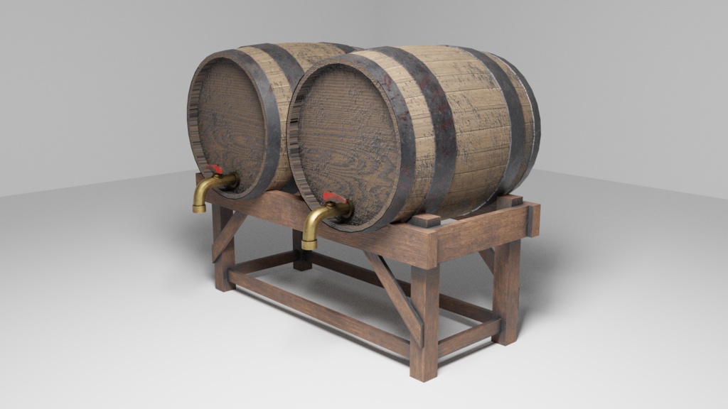 ３Ｄオブジェクトデータ【Barrel】樽　酒樽　サーバー アンティーク風