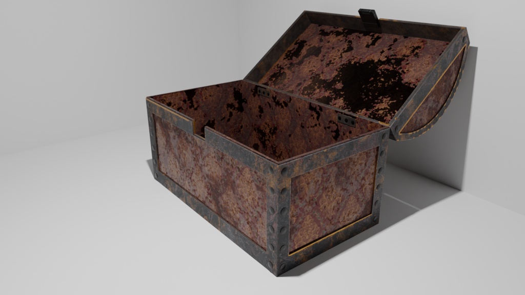 3Dオブジェクトデータ【Treasure_Chest】アンティーク風 宝箱