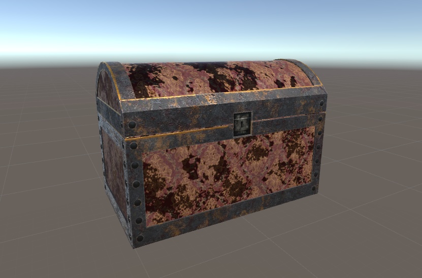 3Dオブジェクトデータ【Treasure_Chest】アンティーク風 宝箱