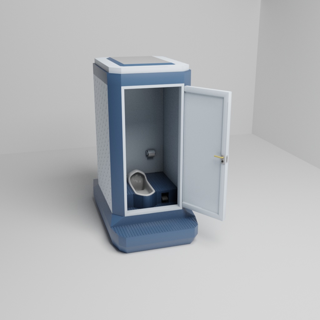 3DCG【Temporary toilet】簡易トイレ 仮設トイレ