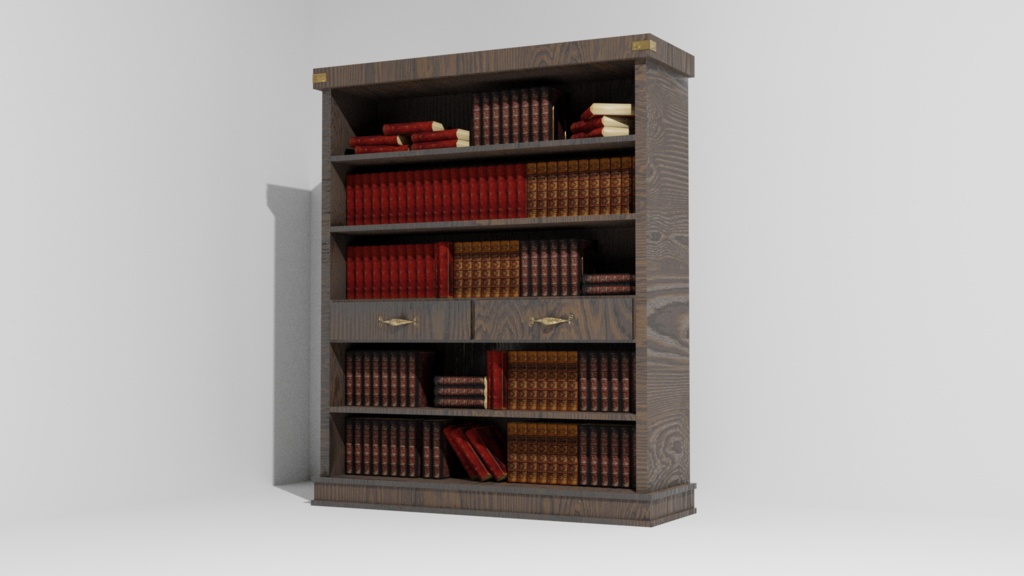 3Dオブジェクトデータ【Book Shelf3】本棚3