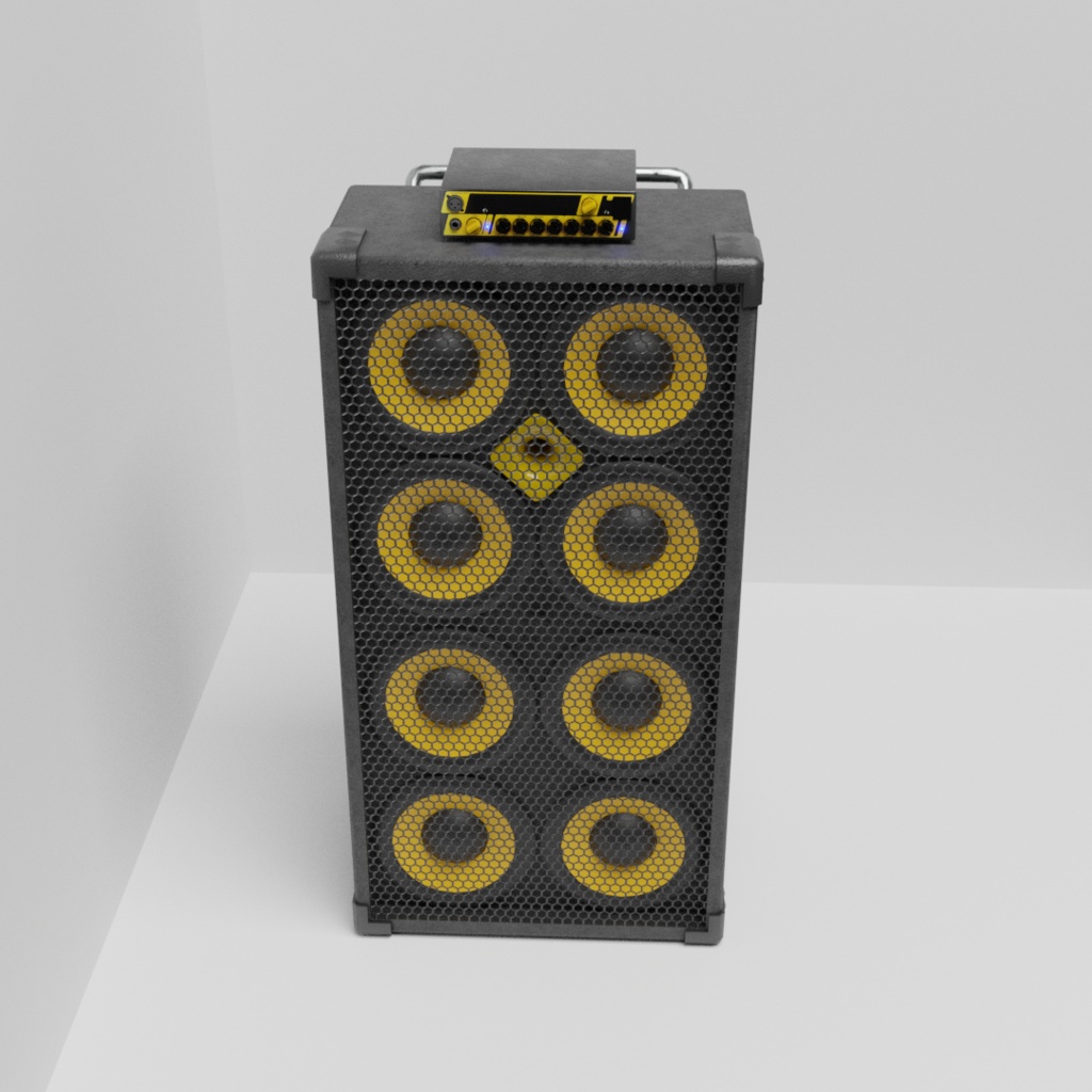 3DCG【bass_amp_set】ベースアンプセット マークベース風