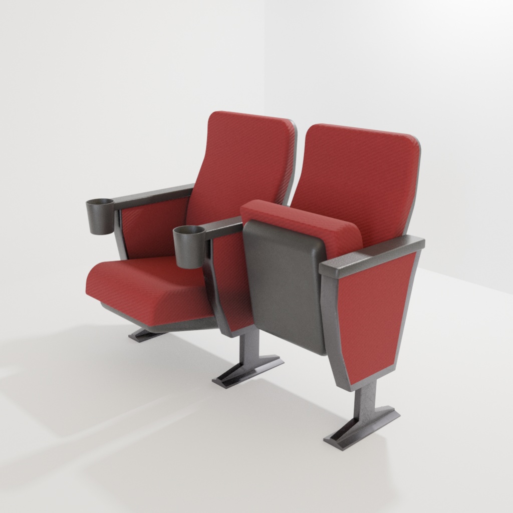 3DCG【movie chair】映画館の椅子