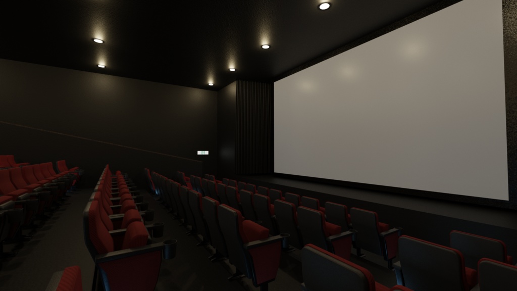 3DCG【movie theater】映画館の内装