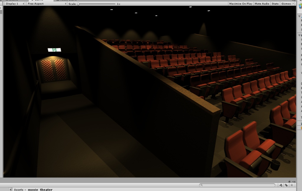 3DCG【movie theater】映画館の内装