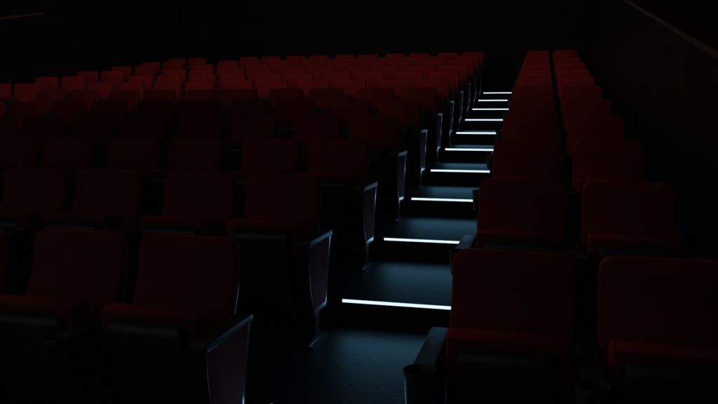 3DCG【movie theater】映画館の内装