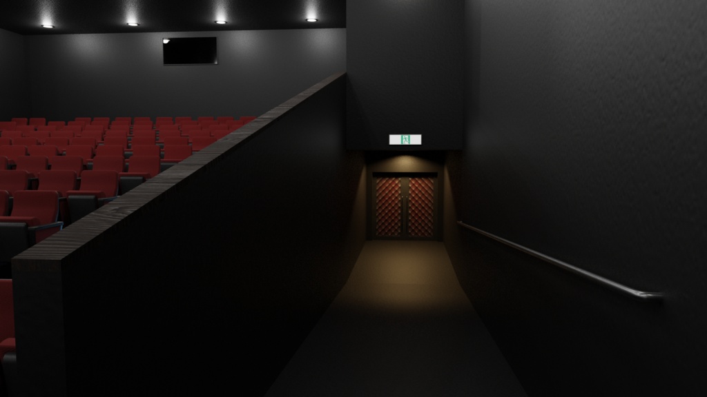 3DCG【movie theater】映画館の内装