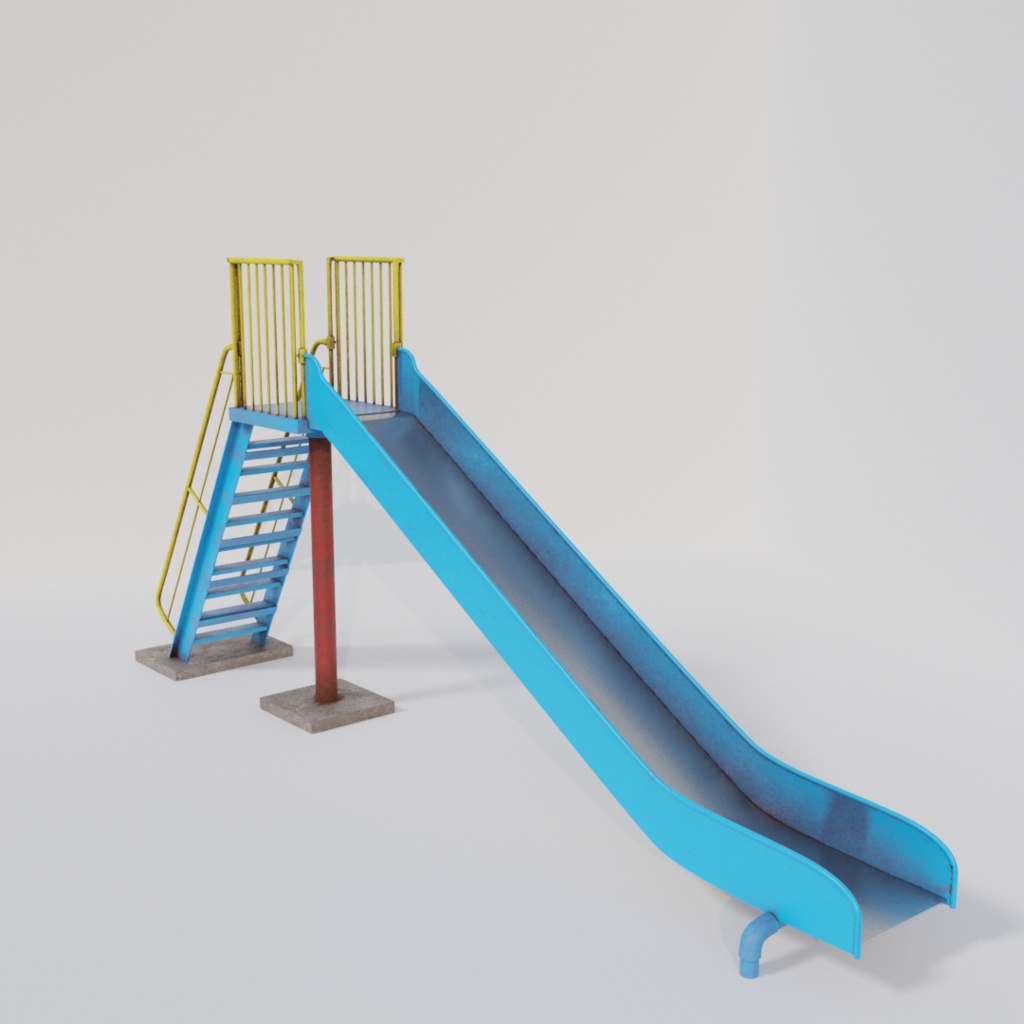 3DCG【sliding_bed】滑り台 すべり台 公園 遊具