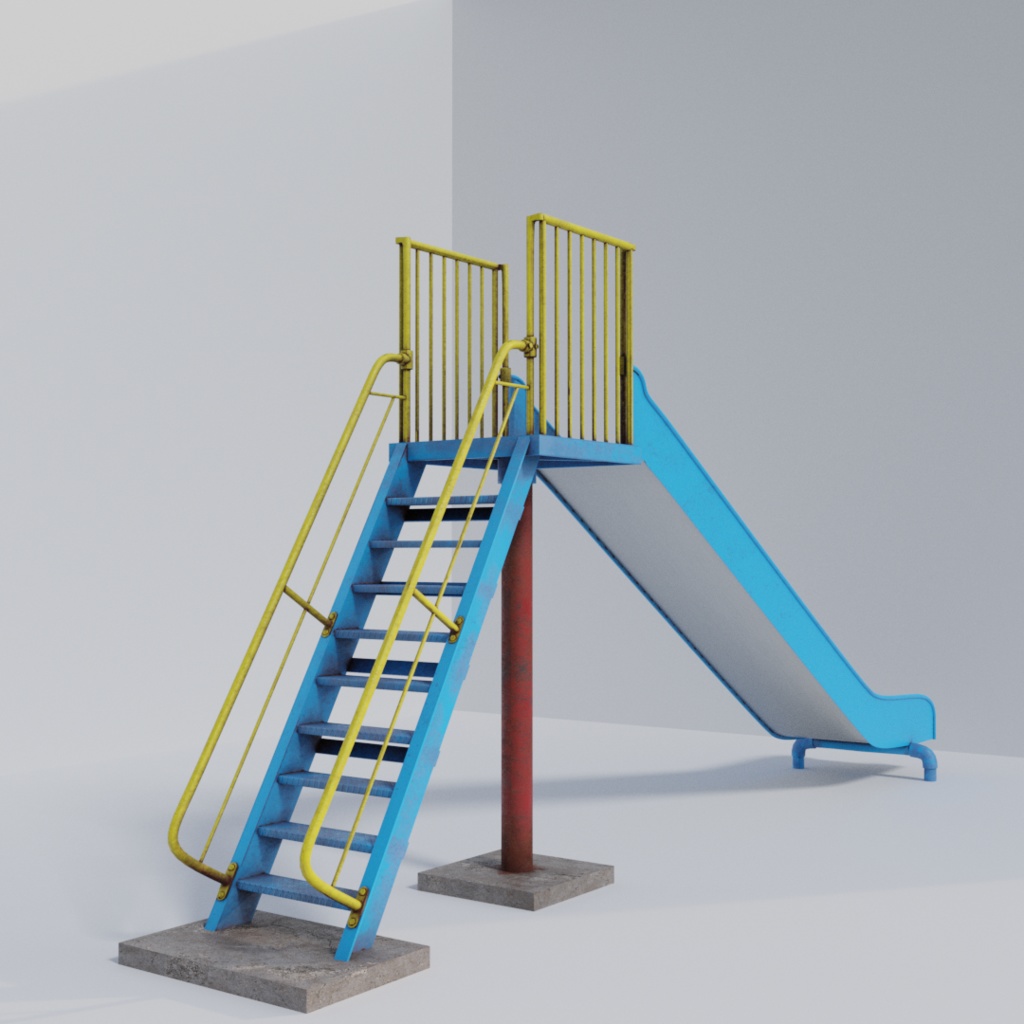 3DCG【sliding_bed】滑り台 すべり台 公園 遊具
