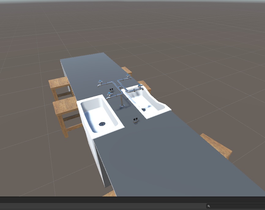 3DCG【school_science_desk】理科室の机 椅子セット