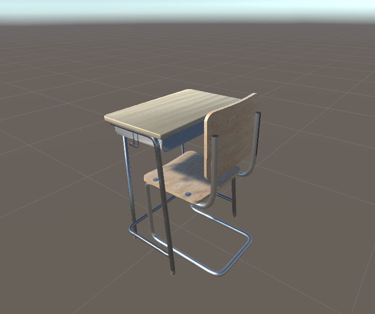 3DCG【school_desk_set】学校の机 椅子セット