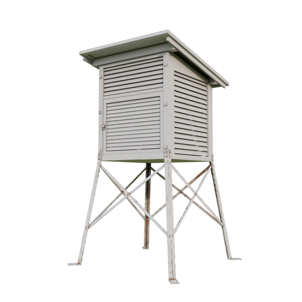 3DCG【Instrument_shelter】百葉箱 学校 校庭