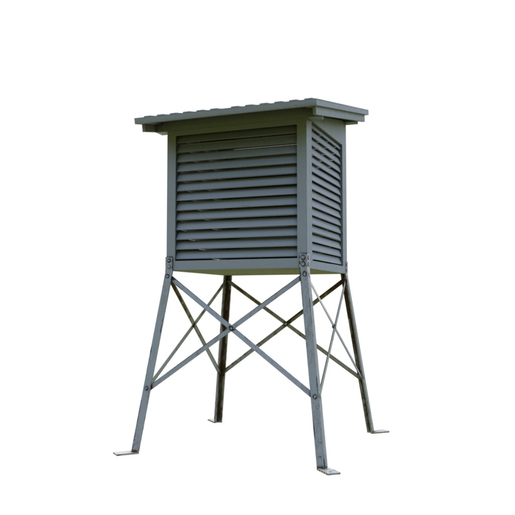 3DCG【Instrument_shelter】百葉箱 学校 校庭