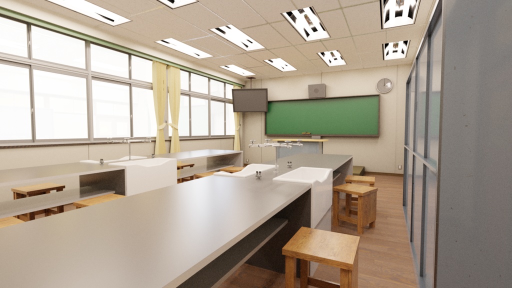 3DCG【school_science_room】理科教室