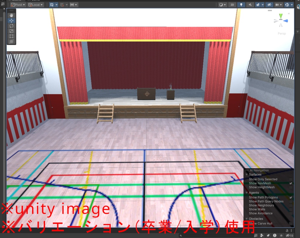 3DCG【school_gym】学校の体育館セット