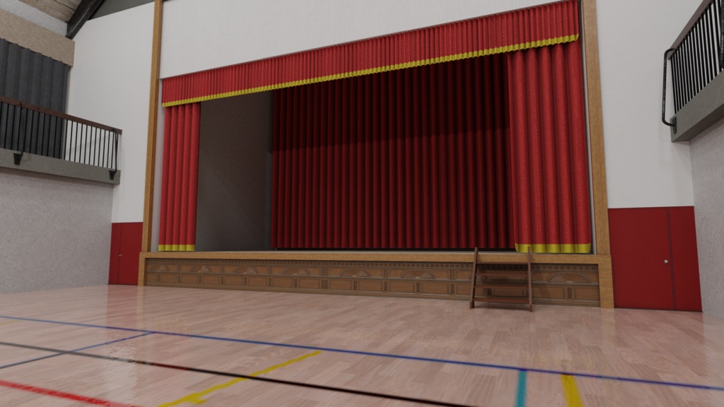 3DCG【school_gym】学校の体育館セット