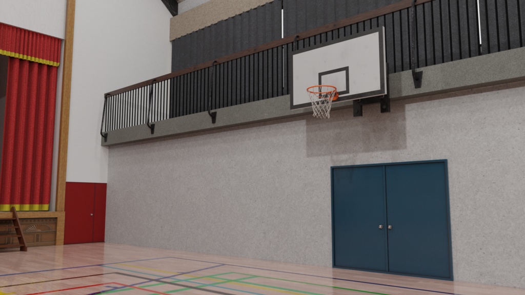3DCG【school_gym】学校の体育館セット