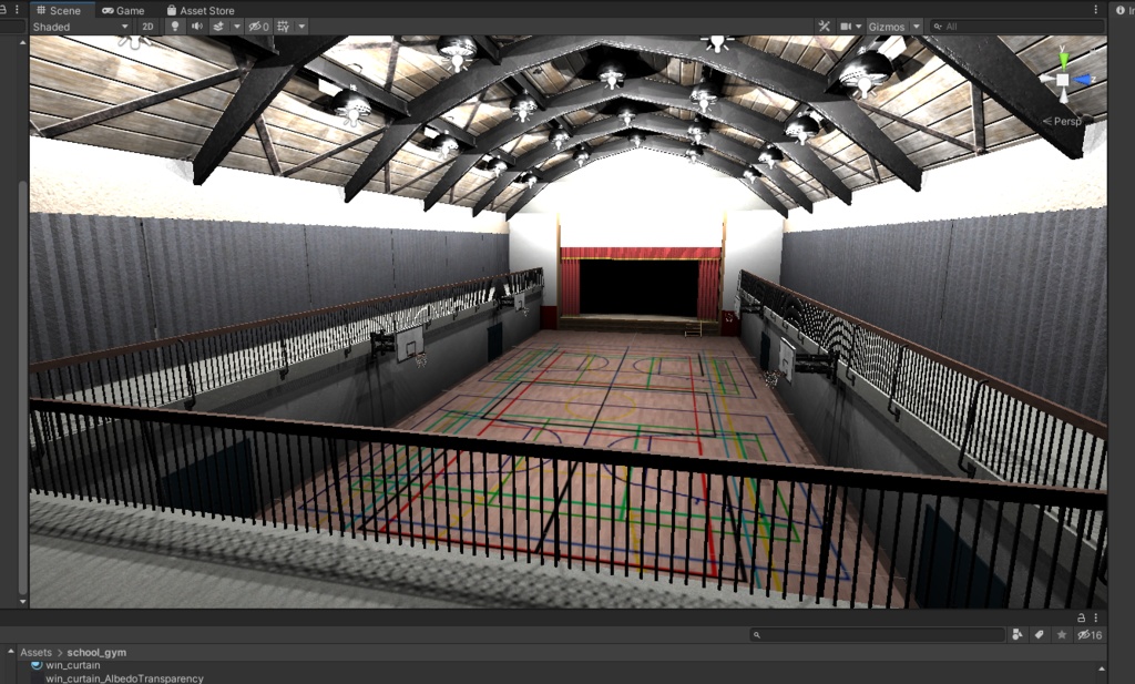 3DCG【school_gym】学校の体育館セット