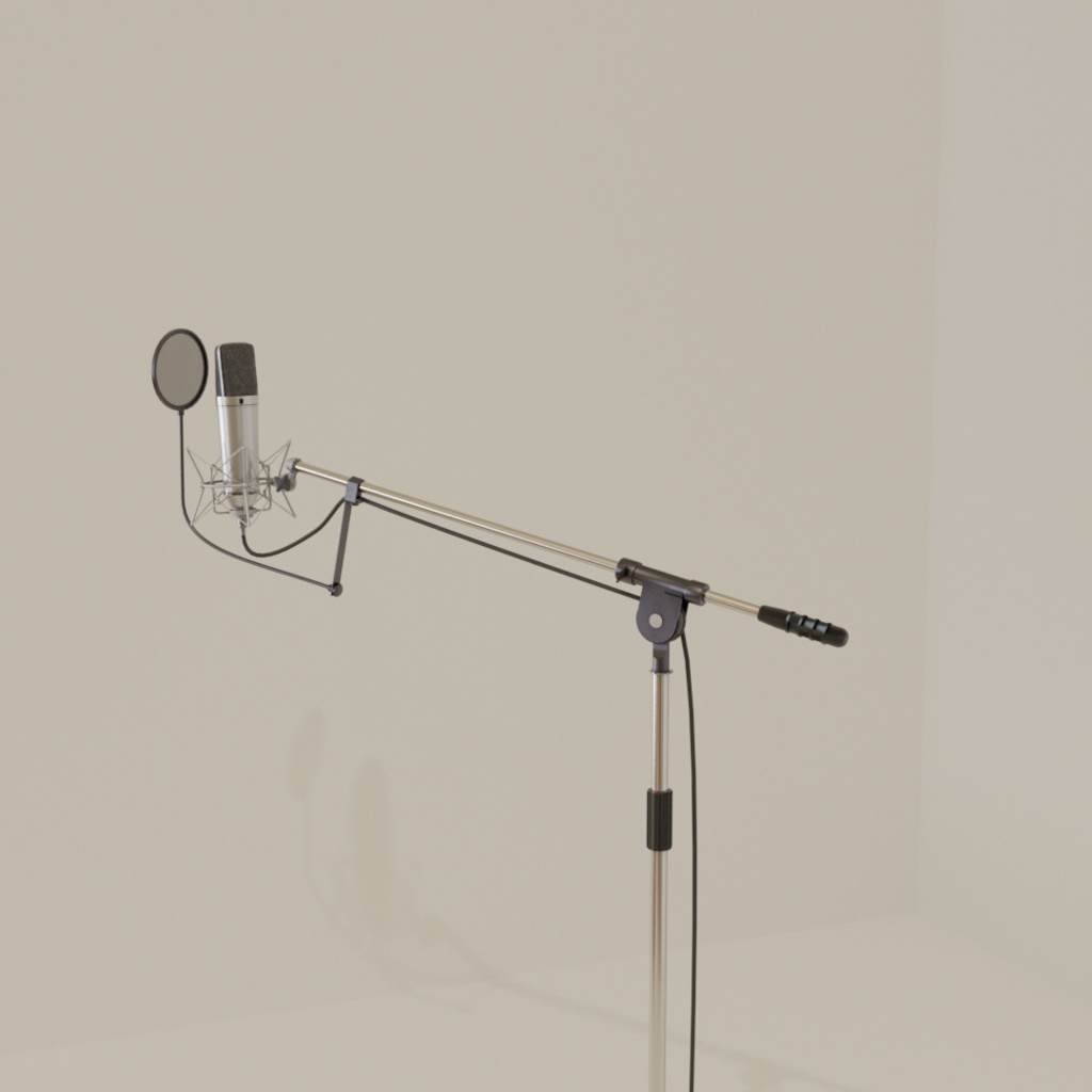 3DCG【mic_stand_set】マイクスタンドセット