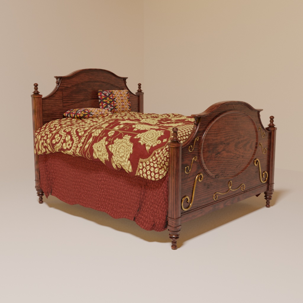 3DCG【victorian_bed】ベッド ビクトリアン風