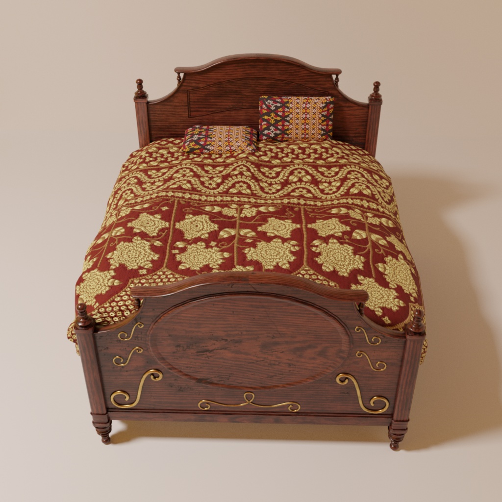 3DCG【victorian_bed】ベッド ビクトリアン風
