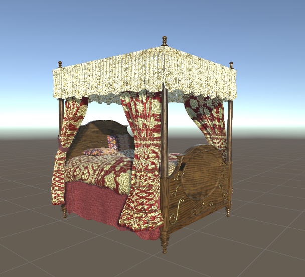 3DCG【victorian_bed2】天蓋ベッド ビクトリアン風