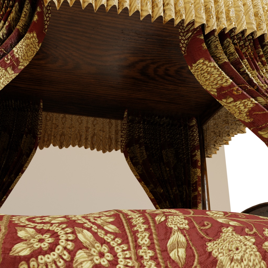 3DCG【victorian_bed2】天蓋ベッド ビクトリアン風