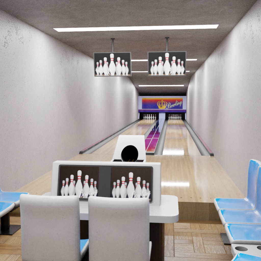 3DCG【bowling_set】ボウリング場 ボーリング場