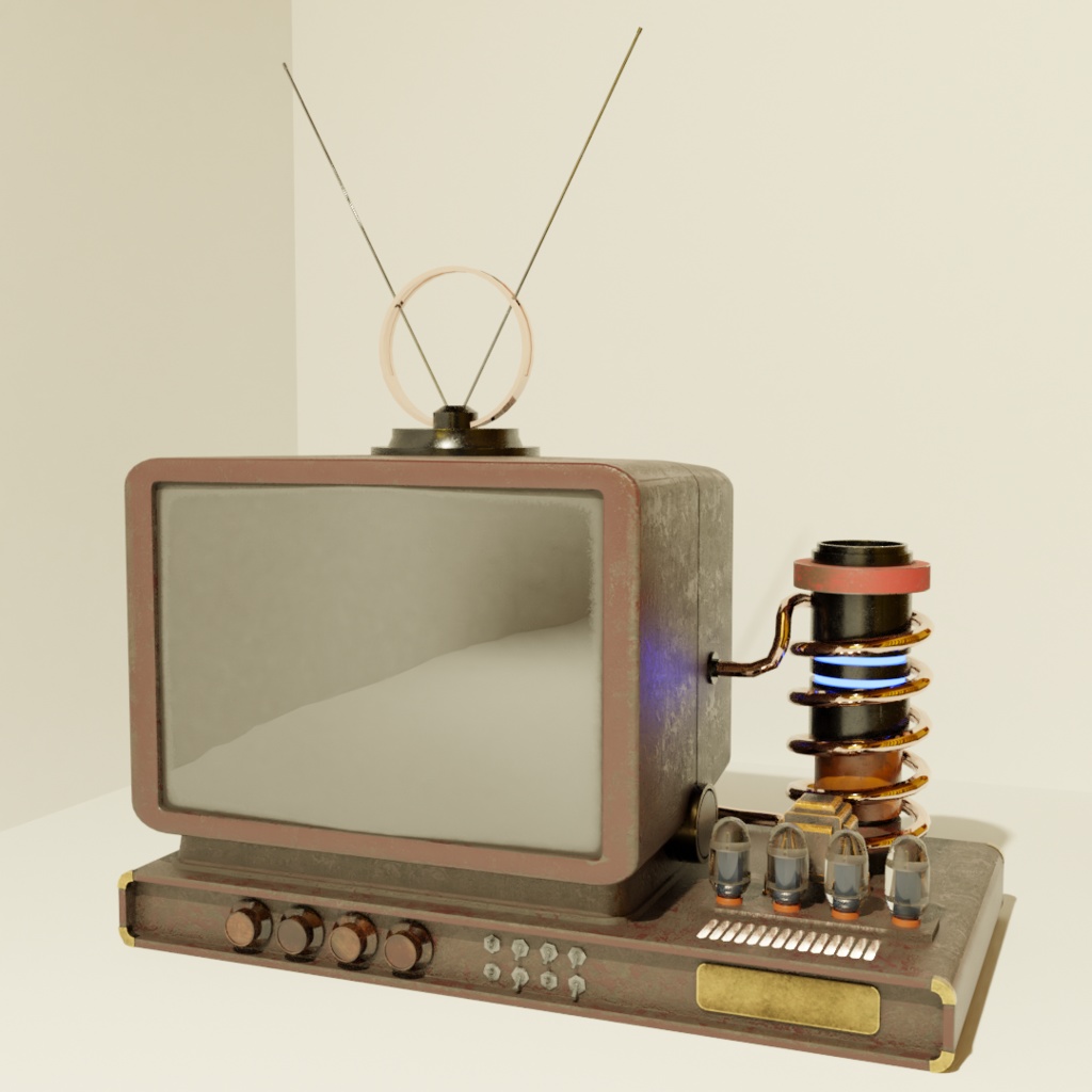 3DCG【steampunk_tv】スチームパンク風テレビ　アンティーク風