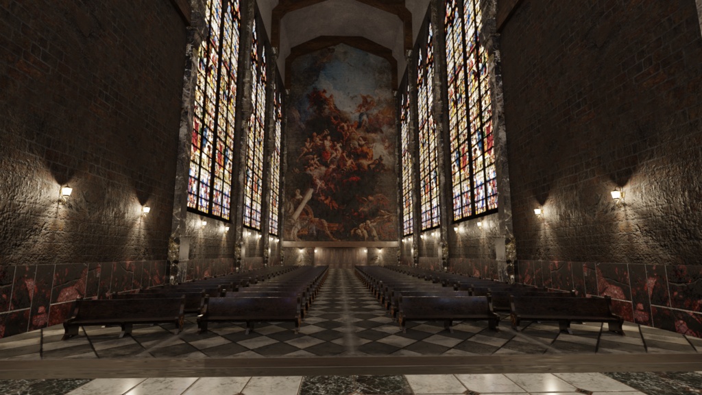3DCG【cathedral_set】大聖堂