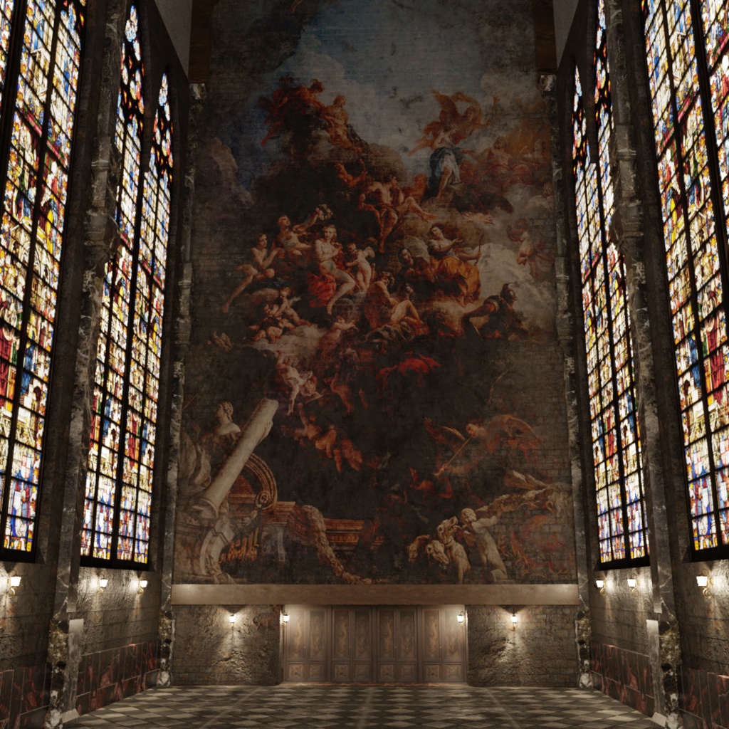 3DCG【cathedral_set】大聖堂