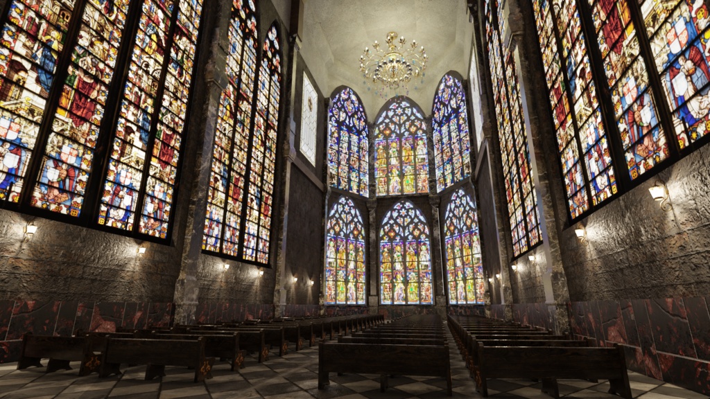3DCG【cathedral_set】大聖堂