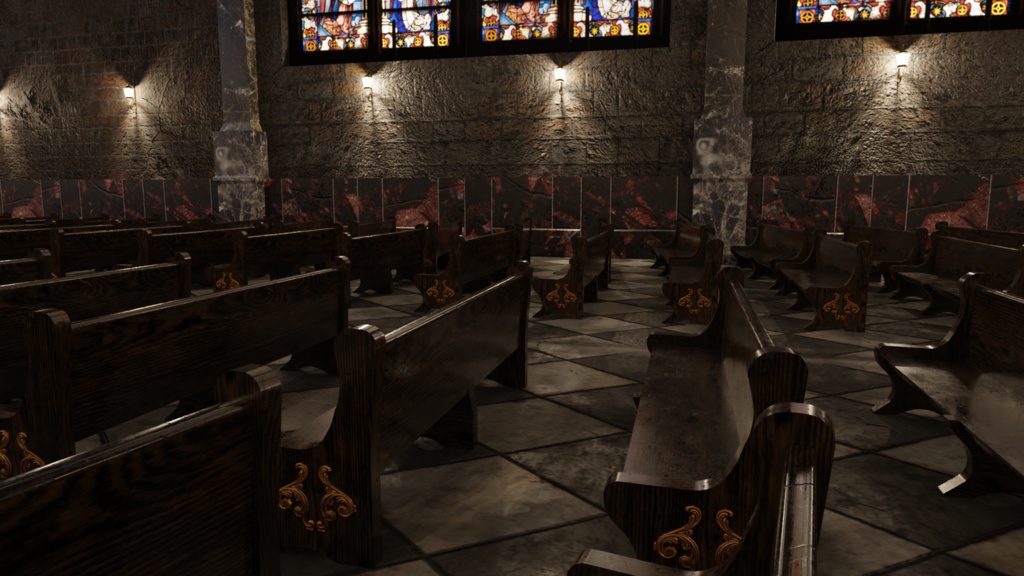 3DCG【cathedral_set】大聖堂