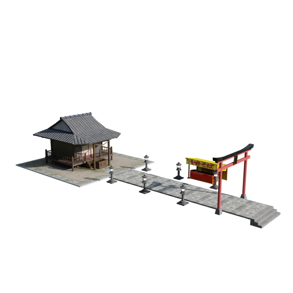 3DCG【temple_set】お寺 神社