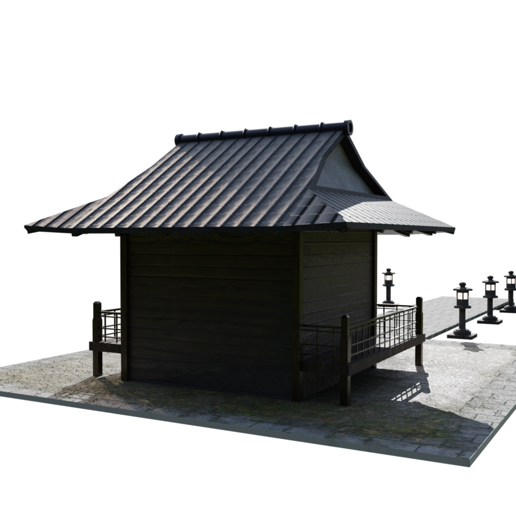 3DCG【temple_set】お寺 神社
