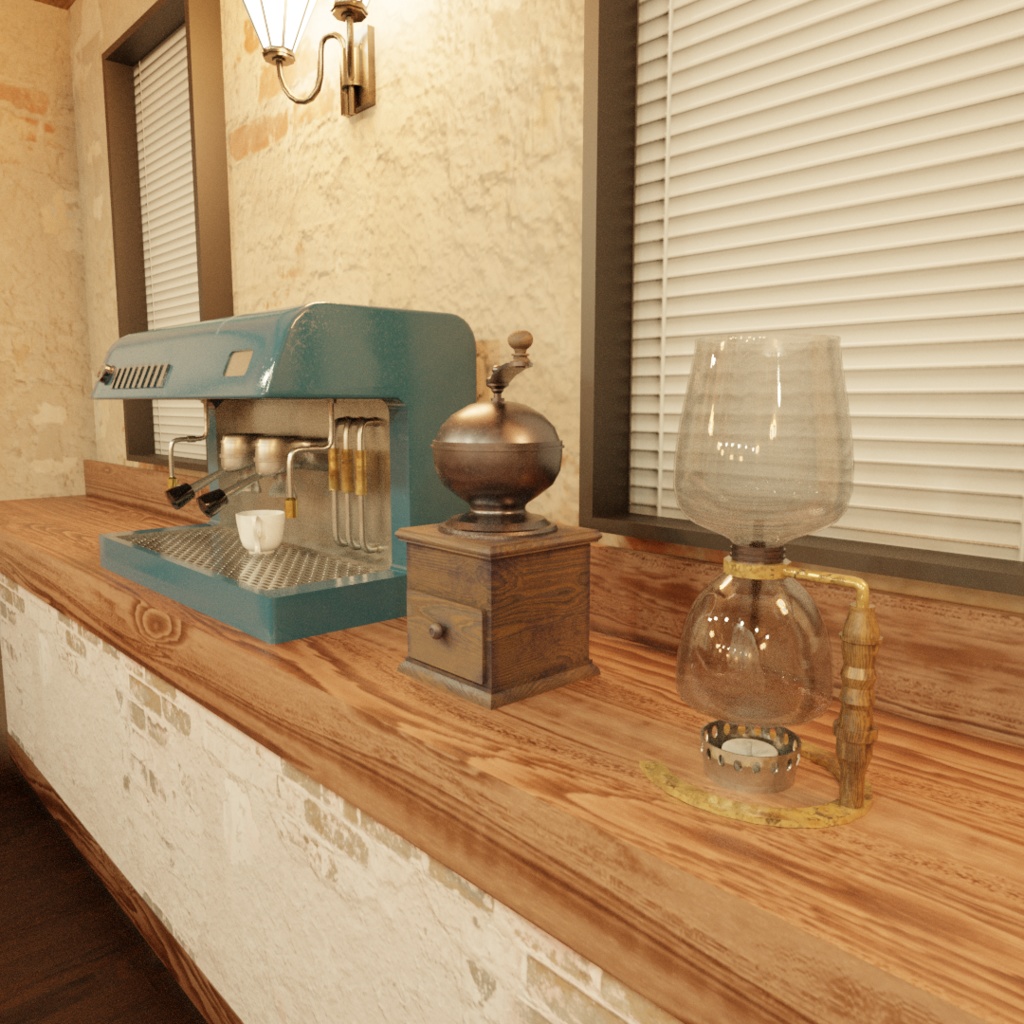 3DCG【cafe_set】カフェ店舗 セット