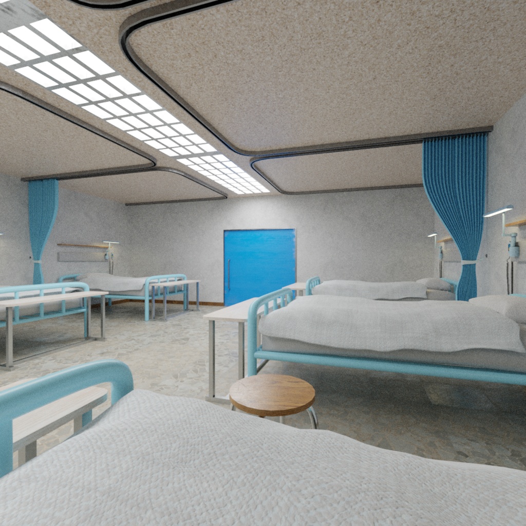 3DCG【hospital_room】病室 病院