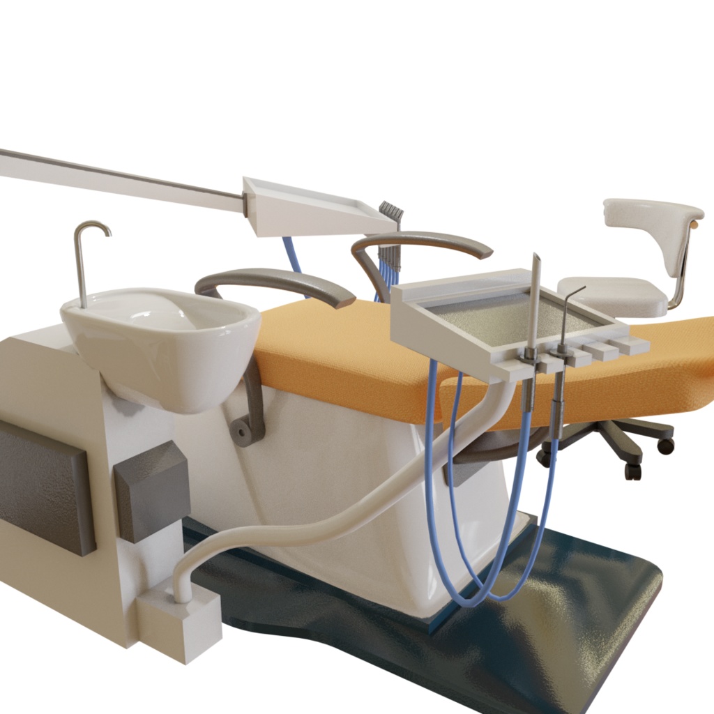 3DCG【dental_set】歯医者 歯科 椅子