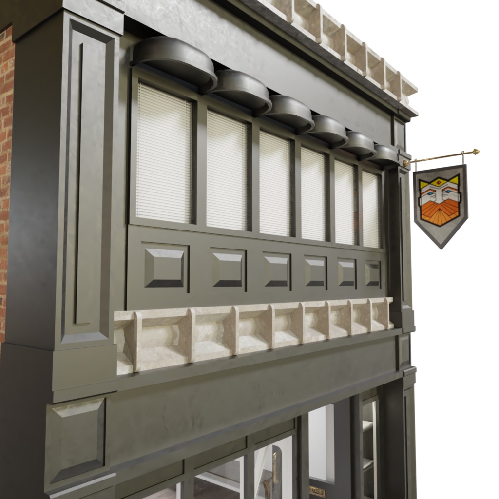 3DCG【shop_building】店舗セット お店