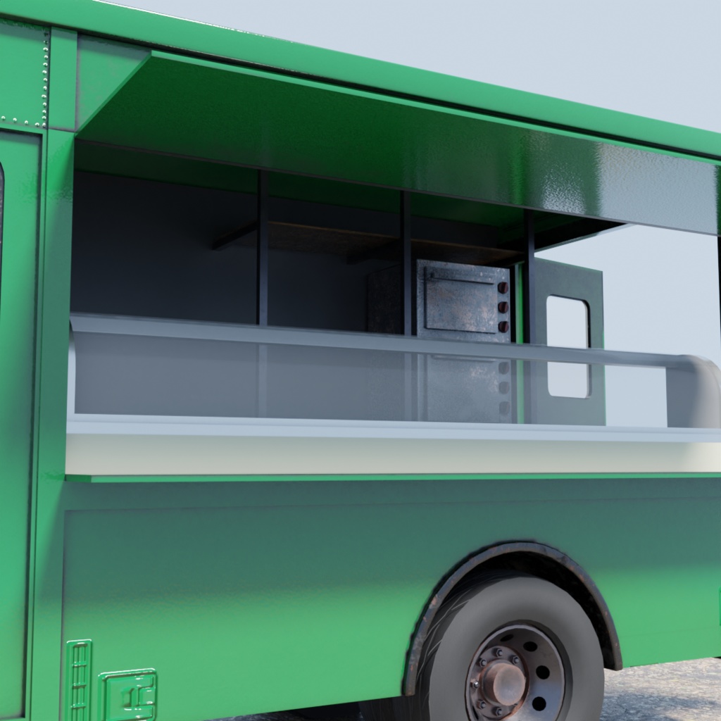 3DCG【kitchen_car】キッチンカー 移動販売車