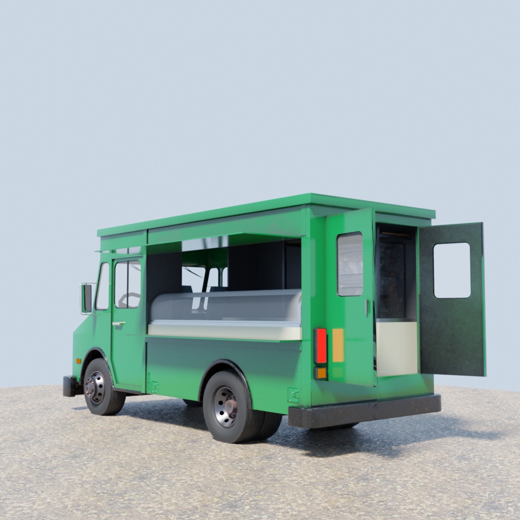 3DCG【kitchen_car】キッチンカー 移動販売車