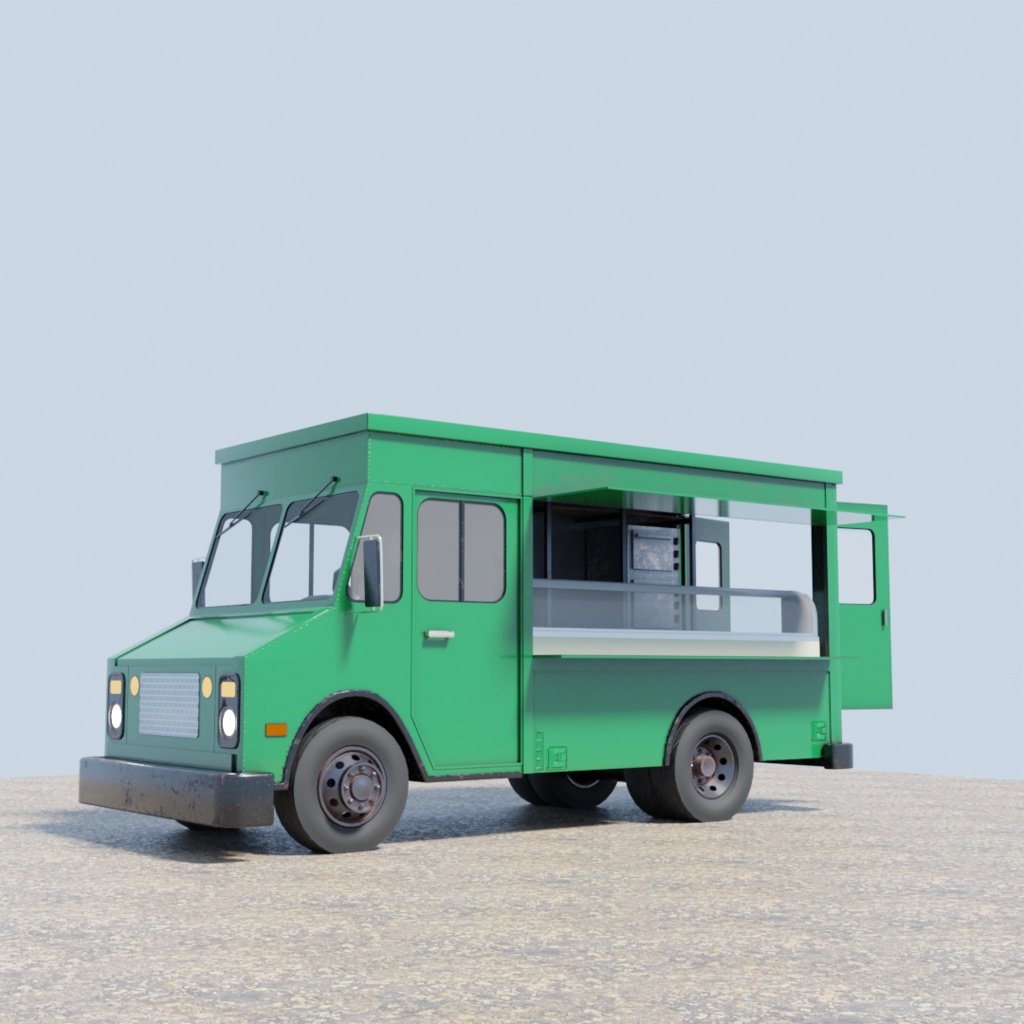 3DCG【kitchen_car】キッチンカー　移動販売車