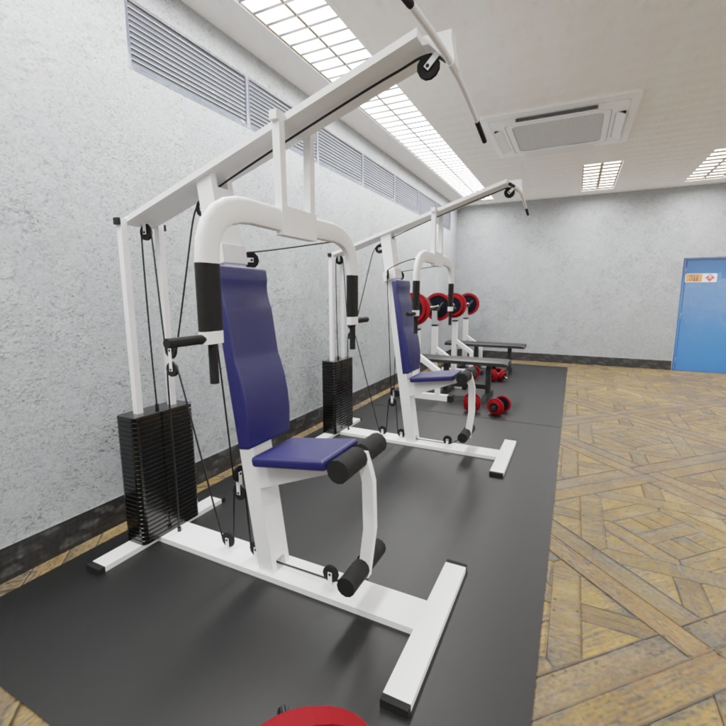 3DCG【gym_set】ジム フィットネス 店舗モデル