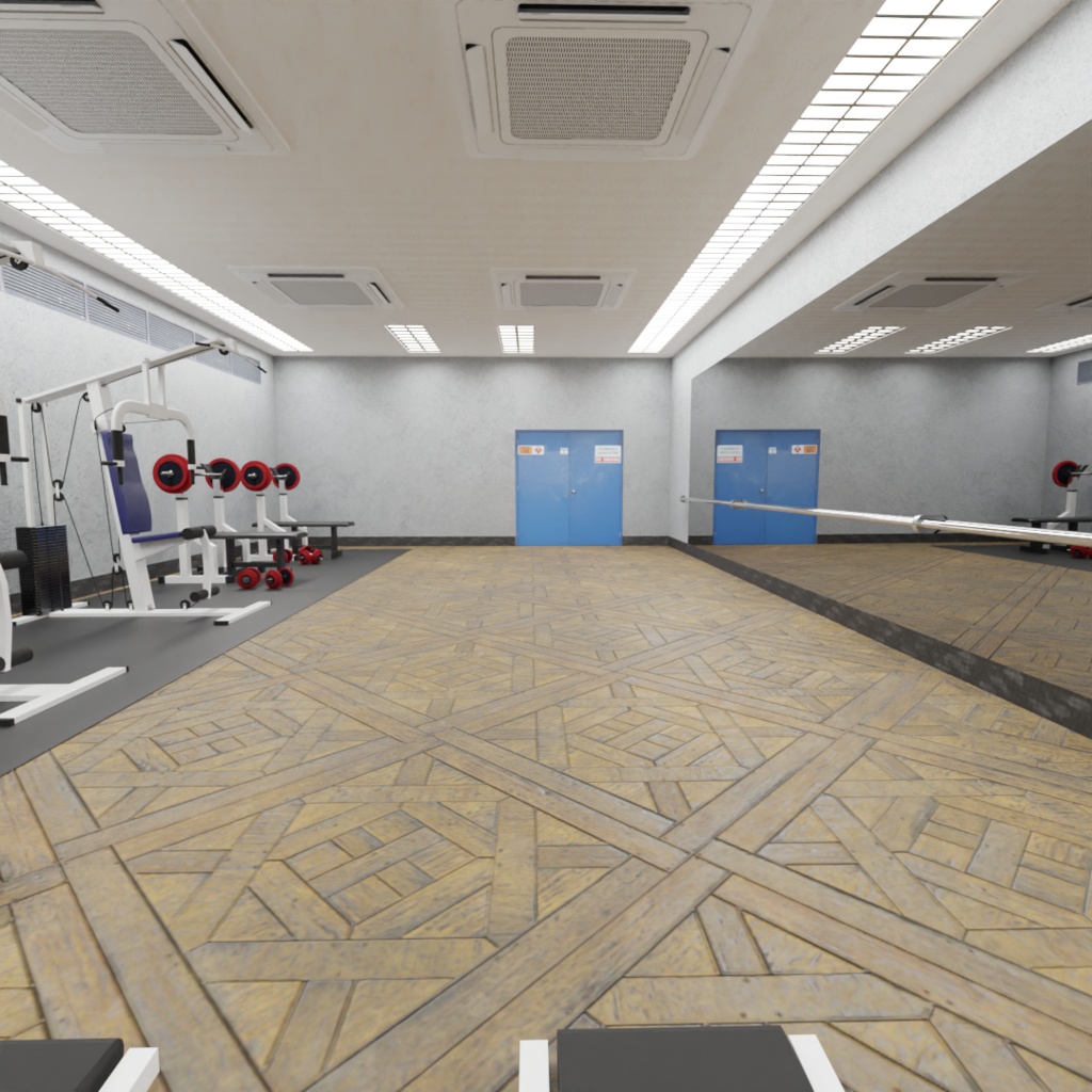 3DCG【gym_set】ジム フィットネス 店舗モデル