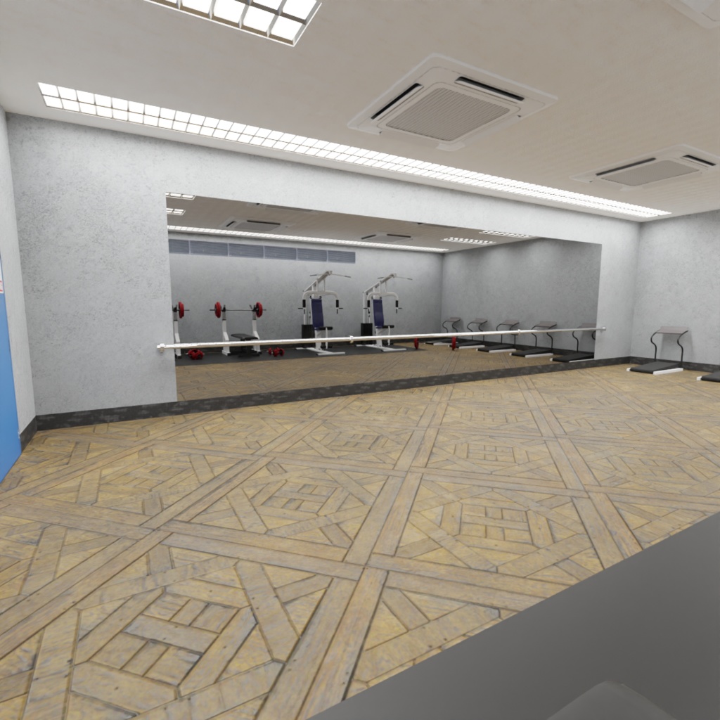 3DCG【gym_set】ジム フィットネス 店舗モデル